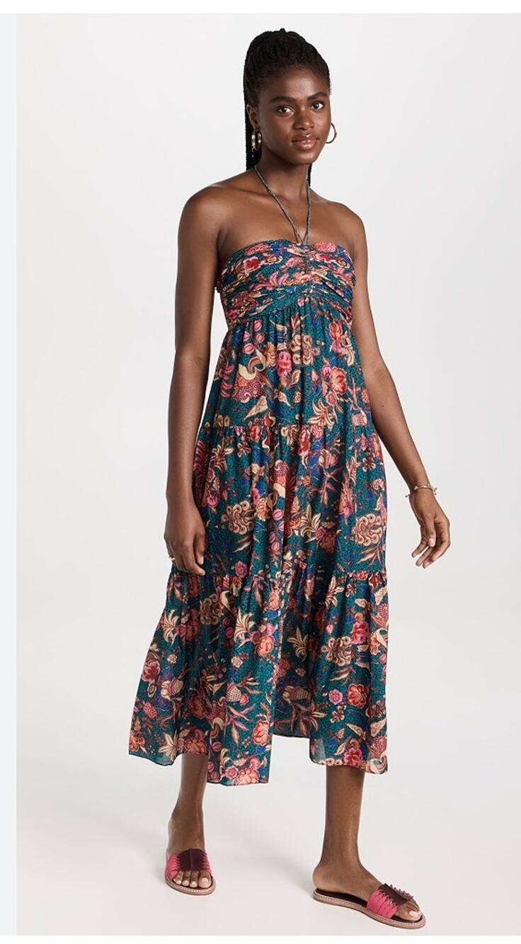 Ulla Johnson Siya Halter Coverup - Blue Multi - Size Small